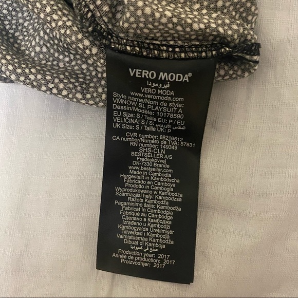 Vera Moda Black & White Polka Dot Romper - Size Small - Picture 7 of 9